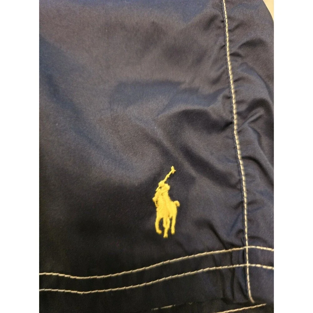 Polo Ralph Lauren Mens Stripe Board Shorts Swim Trunks Size 34 Unlined